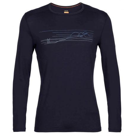 Icebreaker 200 Oasis LS Crewe Ski Stripes Men